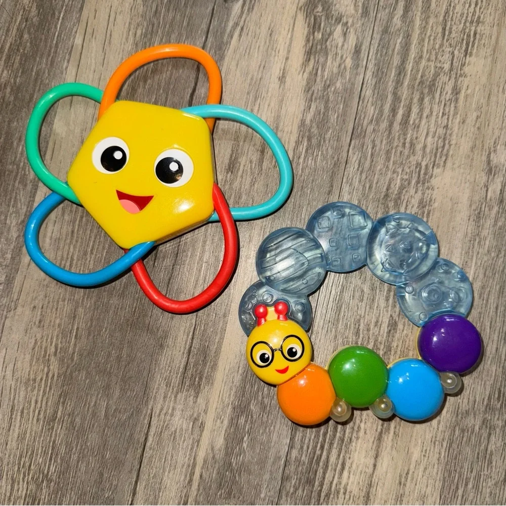 ☀️6/$20☀️ Vibrant Caterpillar Teether and Star Rattle Set